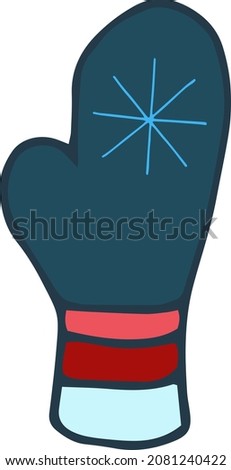 Hand drawn mitten. Doodle vector illustration warm mitten. Warm glove