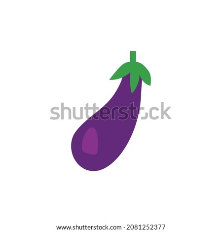 Cartoon eggplant emoji icon, aubergine symbol. Isolated vector vegetable clip art illustration.,vector illustration. Royalty-Free Stock Photo #2081252377