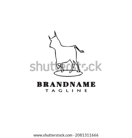 bull logo cartoon icon design black modern isolated vector illustration