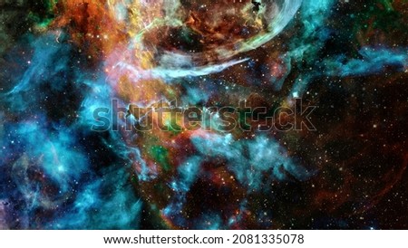 Galaxy and nebula. Elements of this image furnished by NASA.