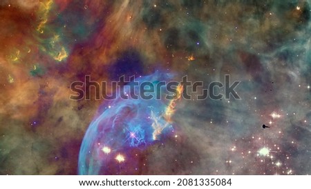 Awesome galaxy somewhere in outer space. Cosmic wallpaper. Elements of this image furnished by NASA.
