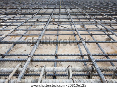 reinforce iron cage net for built building floor in construction site