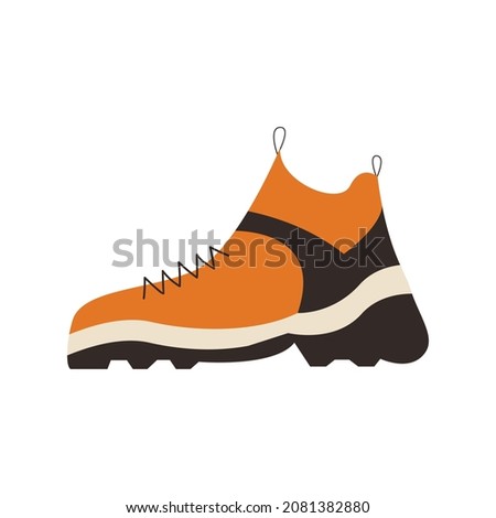Hiking ankle boots icon. Vector illustration cartoon flat style.