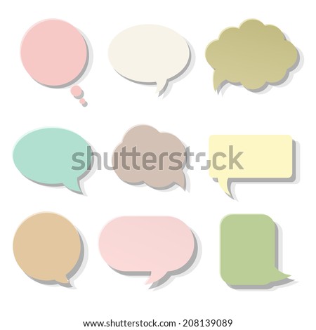 Pastel Speech Bubble, Vector Illustration