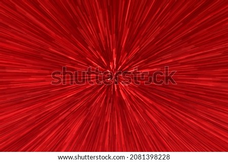 Blurred red zoom perspective background. Abstract soft explosion effect. Centric motion pattern