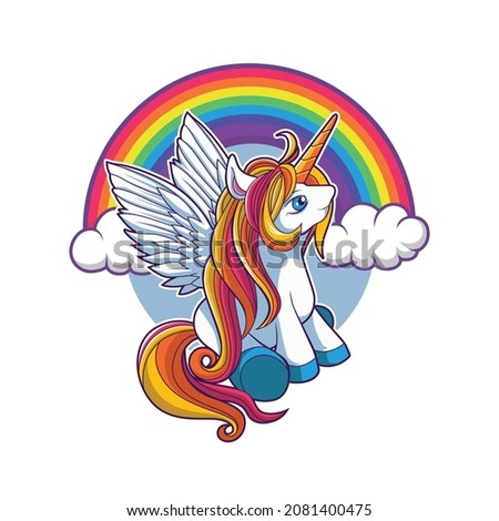 unicorn and rainbow vector illustration design