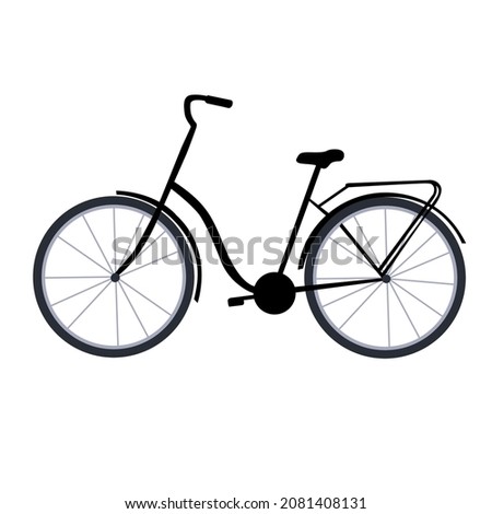 Vector silhouette of a bicycle in black color
