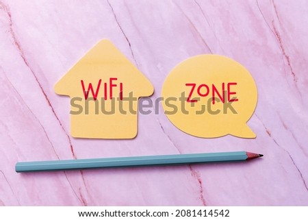 Conceptual caption Wifi Zone. Business concept provide wireless highspeed Internet and network connections New Idea Fresh Concept Creative Communication Productive Mind Think Up