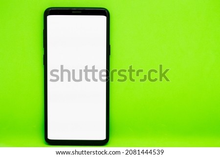 Smartphone Mockup with green screen and white display