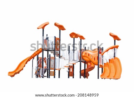 Playground fun set for kids isolated on white background 