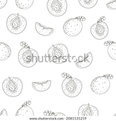 pink peach seamless pattern. fresh fruit background. Apricot endless background, texture. Fruits backdrop