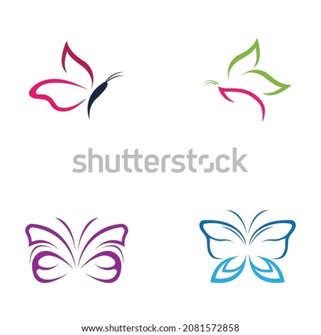 set of  Butterfly  logo Vector icon design