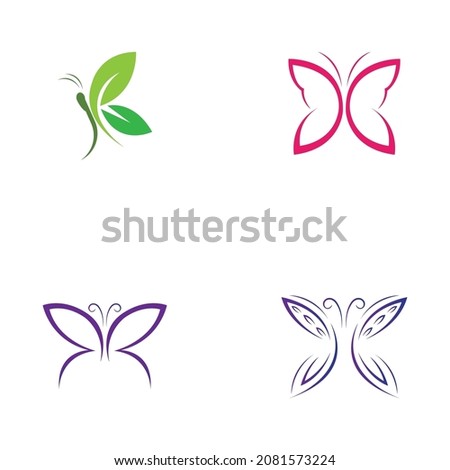 set of  Butterfly  logo Vector icon design
