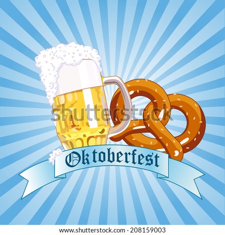 Oktoberfest Celebration Radial Background with Copy space.