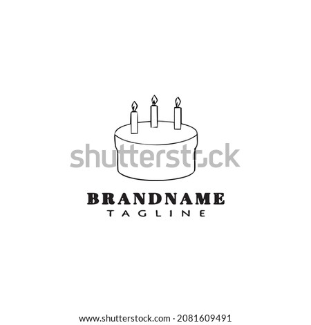 birthday cake logo design template icon black modern isolated vector