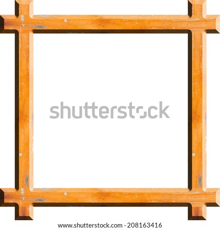 Picture frame in Wooden texture on white background