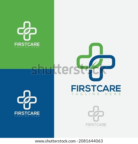 first care medical Logo Symbol. pharmacy Logo Design Flat Vector Template Element.