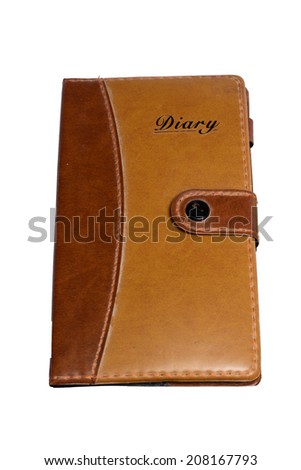Leather Notebook on white background