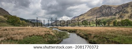 Panorama of Buttermere lake in the heart of the Lake District