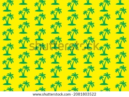 seamless palemras repeating background. tropical palm trees forming yellow uniform background
