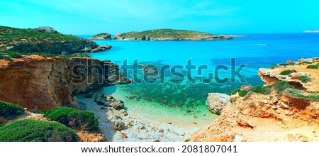 blue lagoon Comino island Malta Gozo Royalty-Free Stock Photo #2081807041