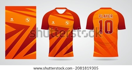 orange sports shirt jersey design template