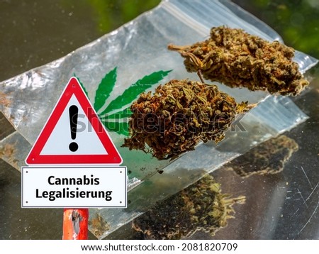 Cannabis legalization in Germany sign Royalty-Free Stock Photo #2081820709