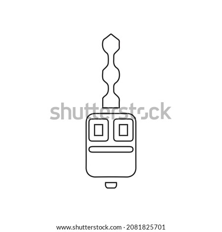 Key line icon. Illustration of car key icon on white background.