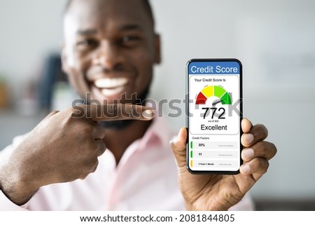 Online Credit Score Ranking Check On Mobile Phone Royalty-Free Stock Photo #2081844805