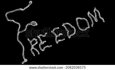 The word freedom written in chalk on a black background, freedom poster