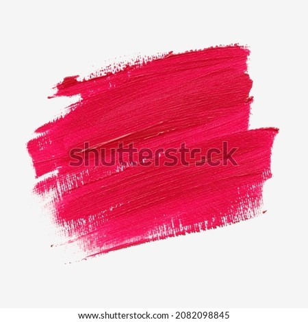 Lipstick smudge isolated over white background. Texture design vector. Creative artwork for headline, logo and  banner.  Royalty-Free Stock Photo #2082098845