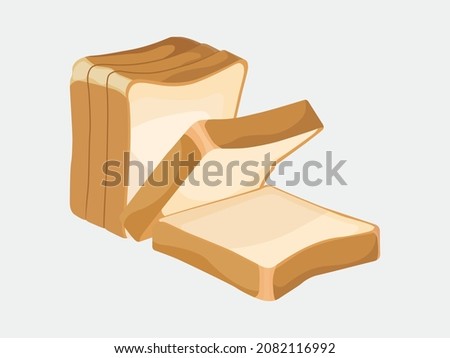 Fresh white bread or slice bread vector illustration on a white background Royalty-Free Stock Photo #2082116992