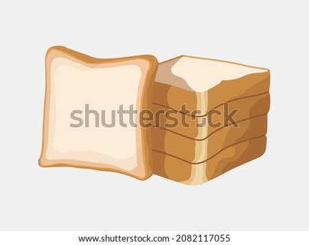 Fresh white bread or slice bread vector illustration on a white background Royalty-Free Stock Photo #2082117055