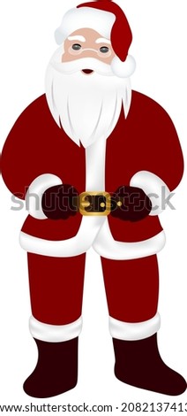 Santa Claus in full height without a background. Christmas decor. Isolated objects. Vector image.