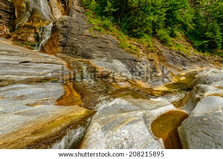 Small waterfall on a mountain river