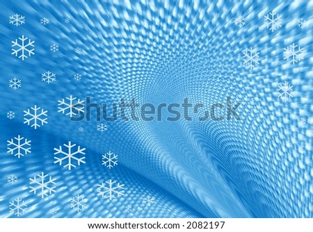 Material and snowflakes. Christmas background