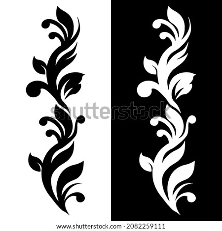 black and white batik illustration design vector suitable for ornament