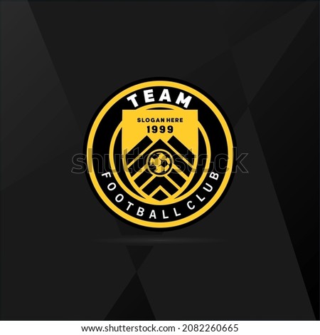 Soccer club emblem. Football badge shield logo, soccer ball team game club elements, Vector Logo Illustration Fit to championship or team, premium football logo Royalty-Free Stock Photo #2082260665