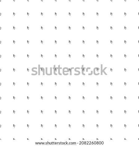 Square seamless background pattern from geometric shapes. The pattern is evenly filled with small black astrological saturn symbols. Vector illustration on white background