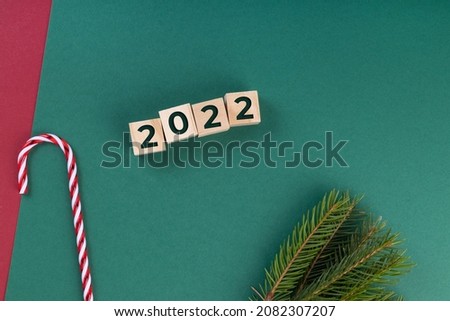 Christmas background with numbers 2022. Christmas background and christmas background