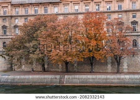Quays of the river Seine in Paris France during autumn