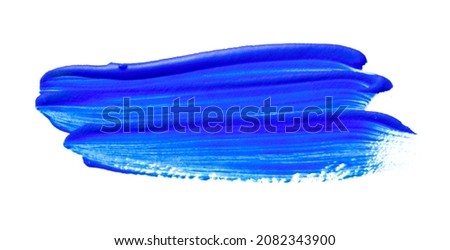 Blue brush stroke isolated on white background. Blue abstract stroke. Colorful watercolor brush stroke