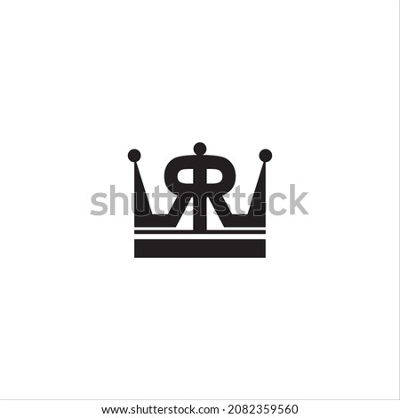 initials r r logo vector template crown