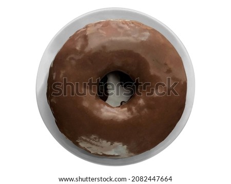 Homemade chocolat cake on white background - top view