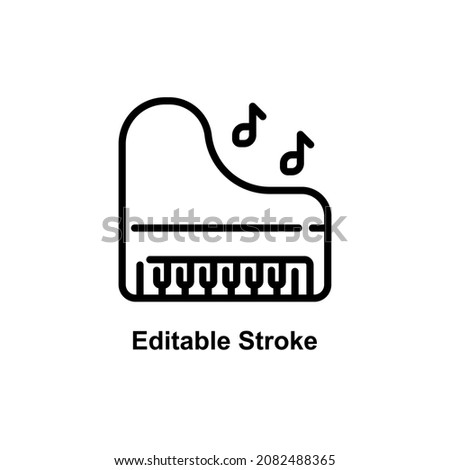 classical piano icon designed in outline style in musical instrument icon theme