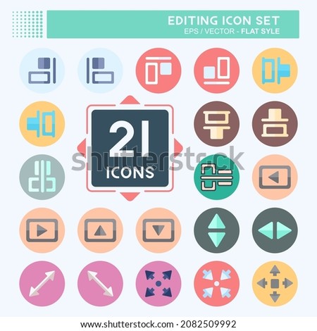 Icon Set Editing - Flat Style,Simple illustration,Editable stroke,Design template vector, Good for prints, posters, advertisements, announcements, info graphics, etc.