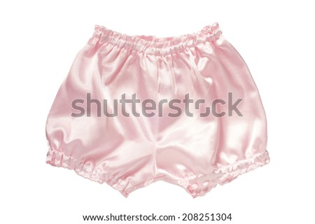 Satin infant panties isolated on white background Royalty-Free Stock Photo #208251304