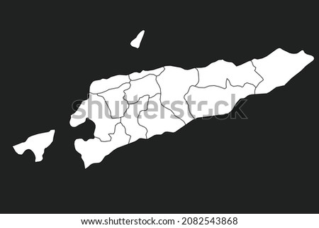 East Timor map White Color on black Background