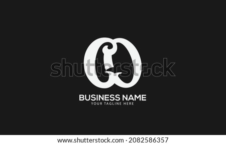 Alphabet BO or OB abstract monogram vector logo template