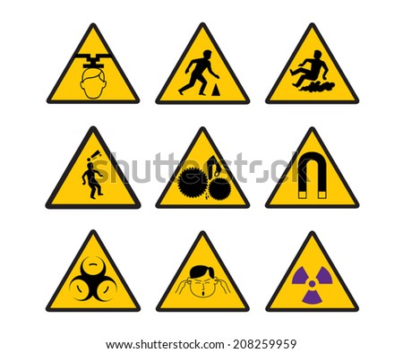 Warning Safety signs vector icon